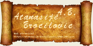 Atanasije Broćilović vizit kartica